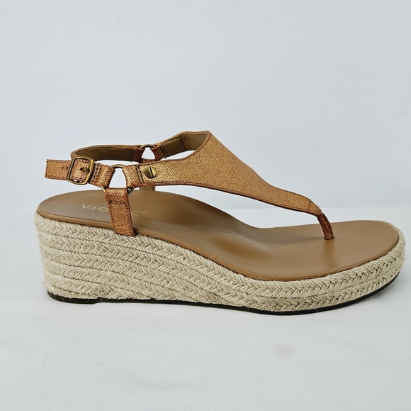 Vionic Kirra Platform Wedge Sandal in Argan Brown Leather Size 10 - Picture 3 of 15